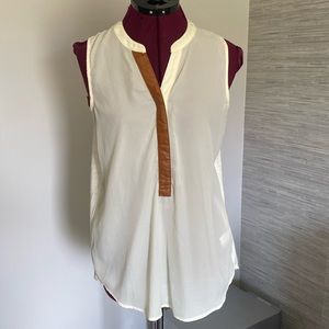 Anthropologie: Sunday In Brooklyn Cream Sleeveless Blouse (Size S)